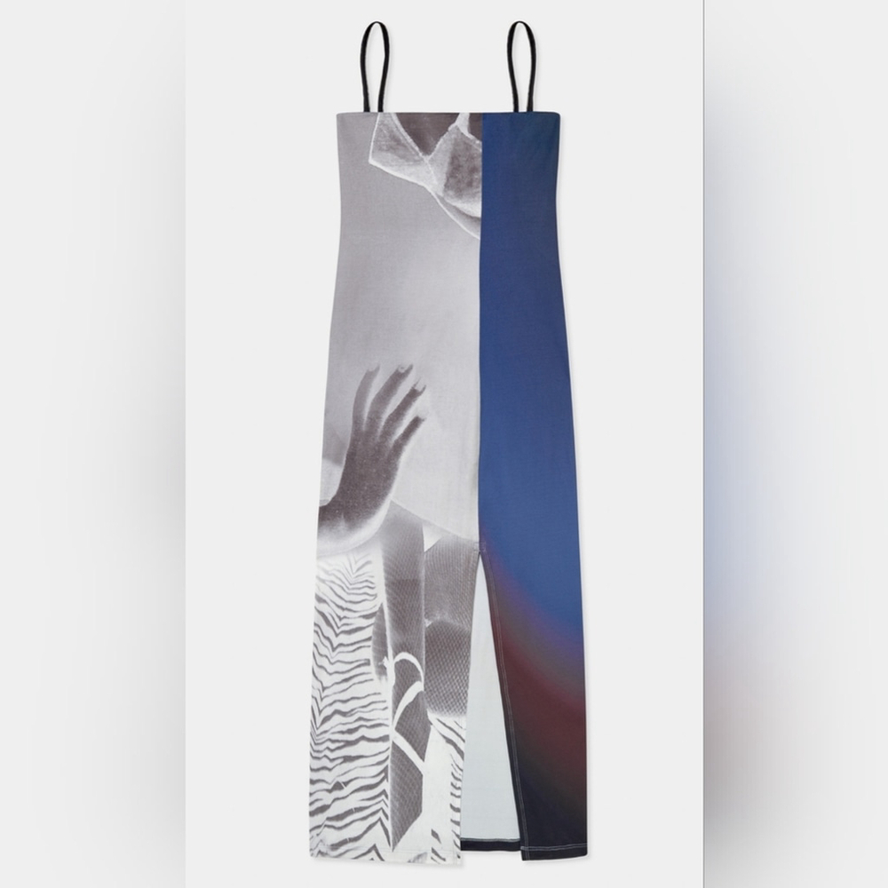 NWT ELLISS Lagoon Ripple Jersey Ankle Dress Size Medium - Picture 3 of 6